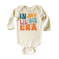 Retro Lil Sis Onesie, Baby Bodysuit, Baby Shirt, Toddler Sweatshirt - In My Lil Sis Era Outfit, Retro Sister Gift, Little Sister Baby Look