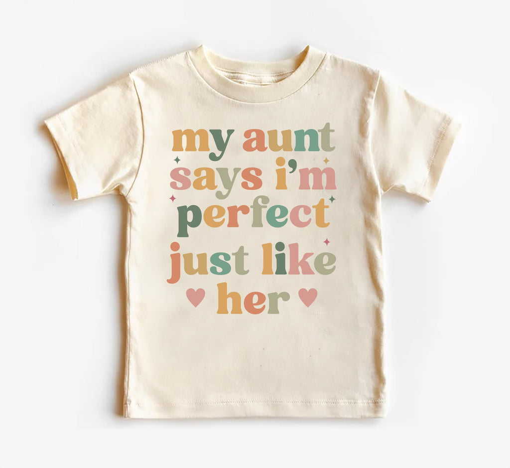 My Aunt Says I'm Perfect Onesie, Baby Bodysuit, Baby Shirt, Toddler Sweatshirt - Auntie's Bestie Boho Outfit, Baby Gift, Auntie's Favorite