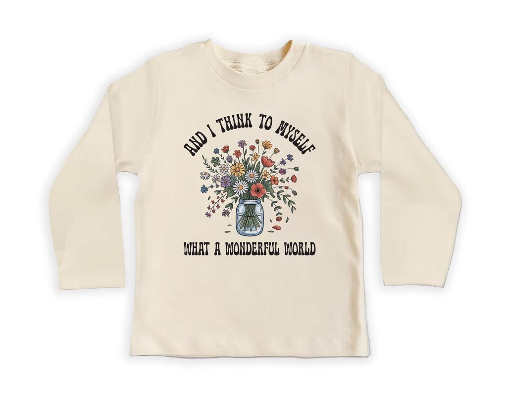 What a Wonderful World Onesie, Baby Bodysuit, Baby Shirt, Toddler Sweatshirt - Retro Boho Baby Outfit, Baby Gift, Earthy Nature Style Look