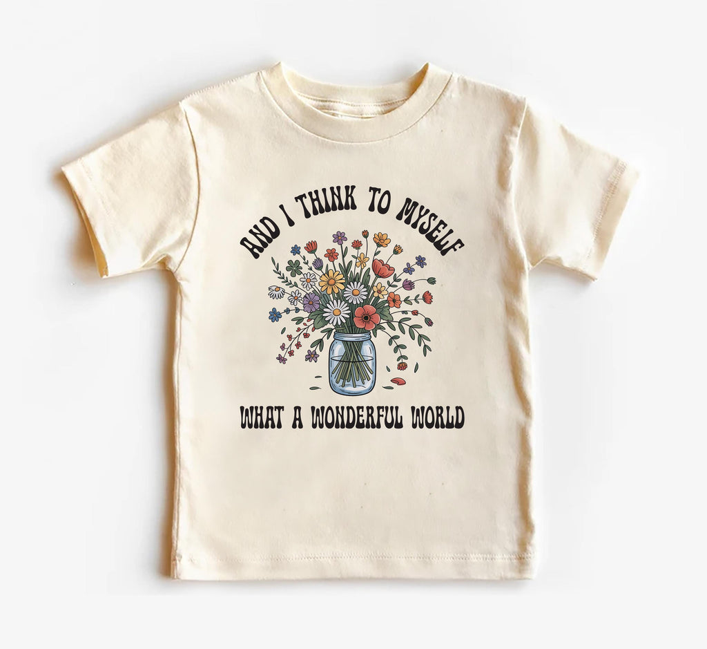 What a Wonderful World Onesie, Baby Bodysuit, Baby Shirt, Toddler Sweatshirt - Retro Boho Baby Outfit, Baby Gift, Earthy Nature Style Look