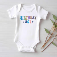 Birthday Boy Onesie, Baby Bodysuit, Baby Shirt, Toddler Sweatshirt - Cute Retro Rainbow Birthday Outfit, Boys Party Gift, Cake Smash Look