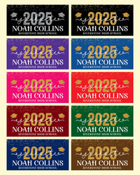 Personalized Graduation Party Banner, College Graduation Sign, Custom Graduate College University Bound Vinyl Banner With Metal Grommets