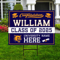 Personalized College Graduation 2025 Yard Sign, College Logo, Class of 2025, Custom Graduate School University Lawn Sign with Metal H-Stake