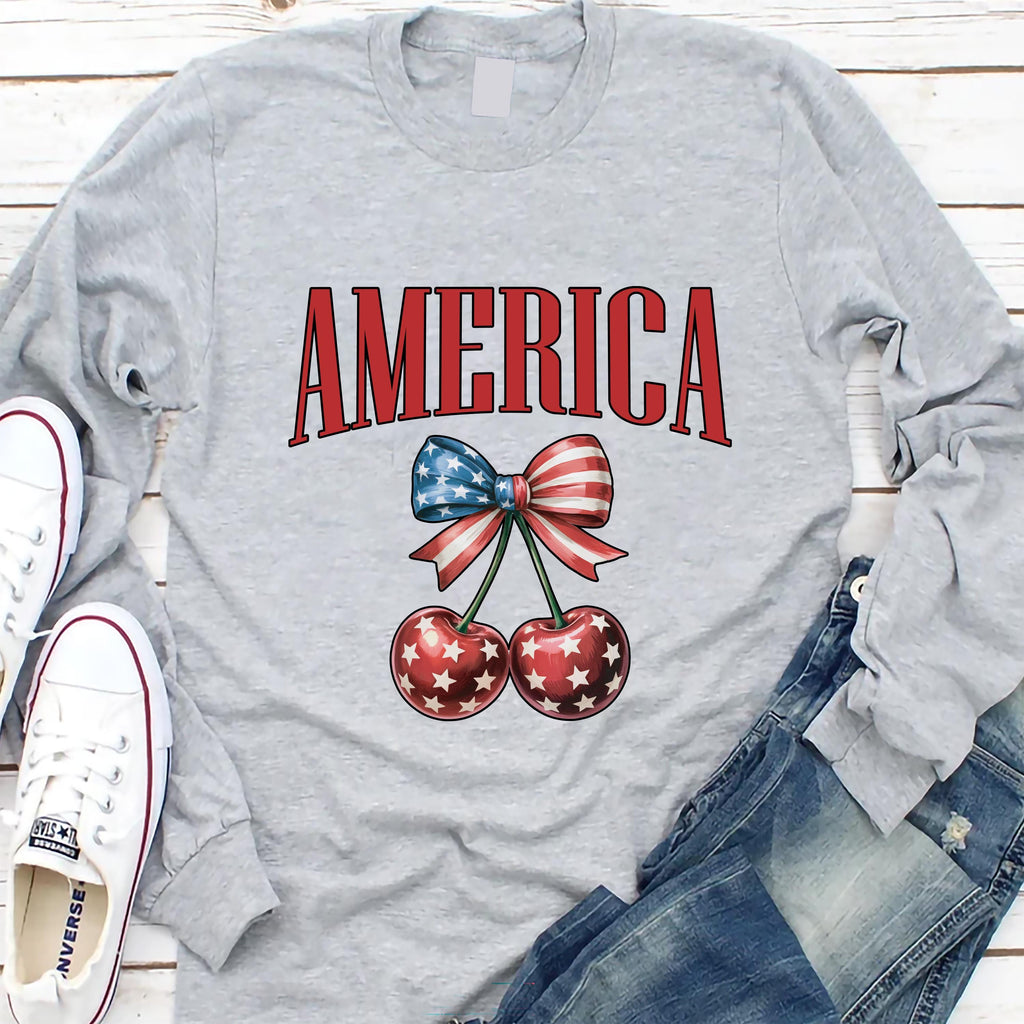 America Cherries Long Sleeve Shirt