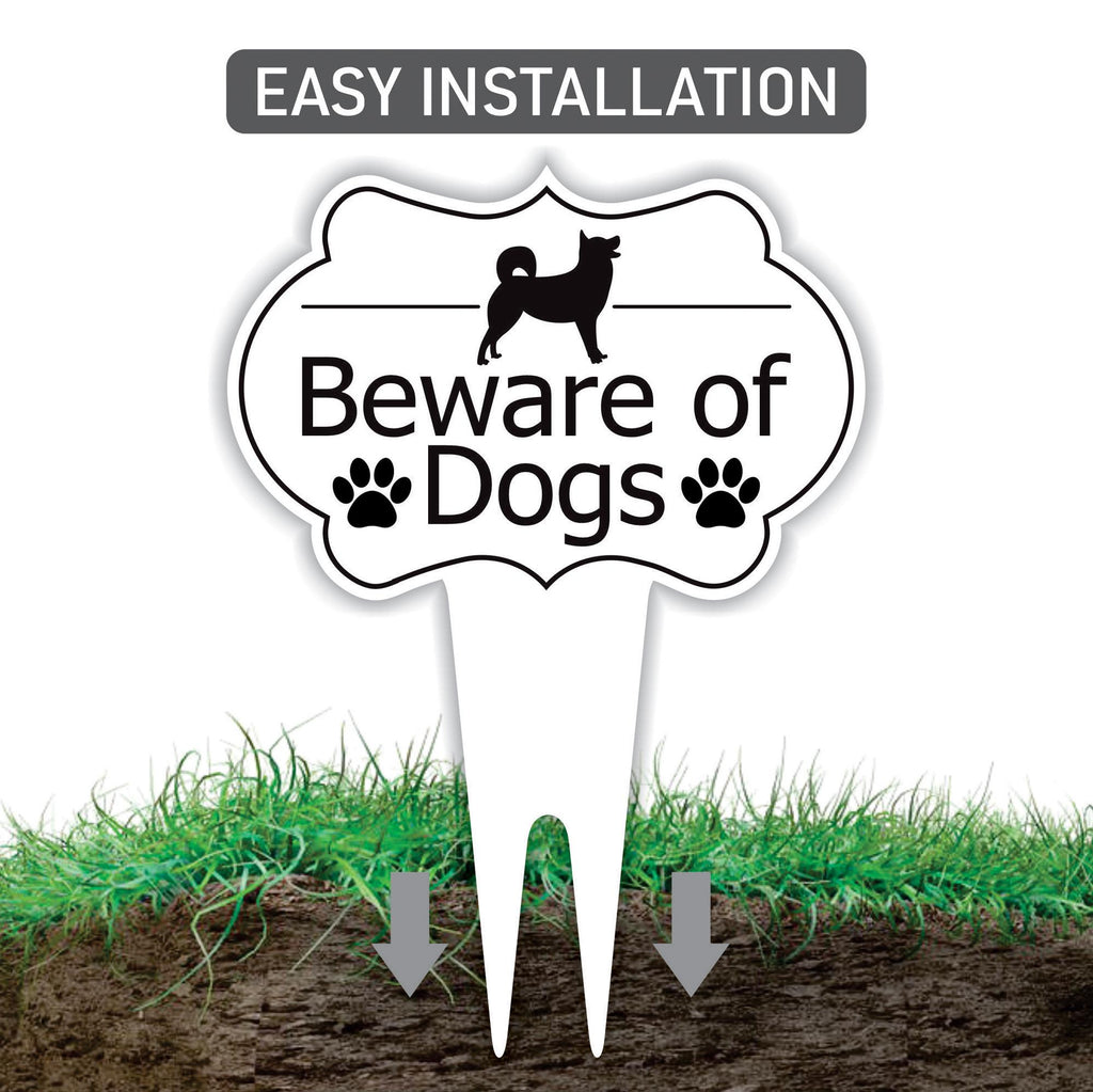 Beware of Dog Yard Sign, Rust-Free Aluminum Dog Security Sign with Stake, 10x14 Warning Lawn Sign, Not Responsible Dog Warning Outdoor Sign