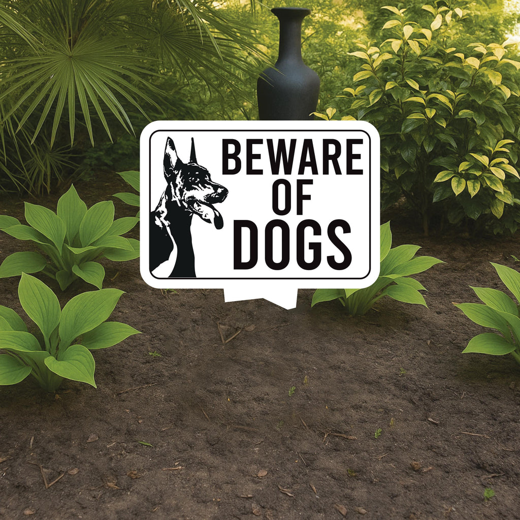Beware of Dog Yard Sign, Rust-Free Aluminum Dog Security Sign with Stake, 10x14 Warning Lawn Sign, Not Responsible Dog Warning Outdoor Sign