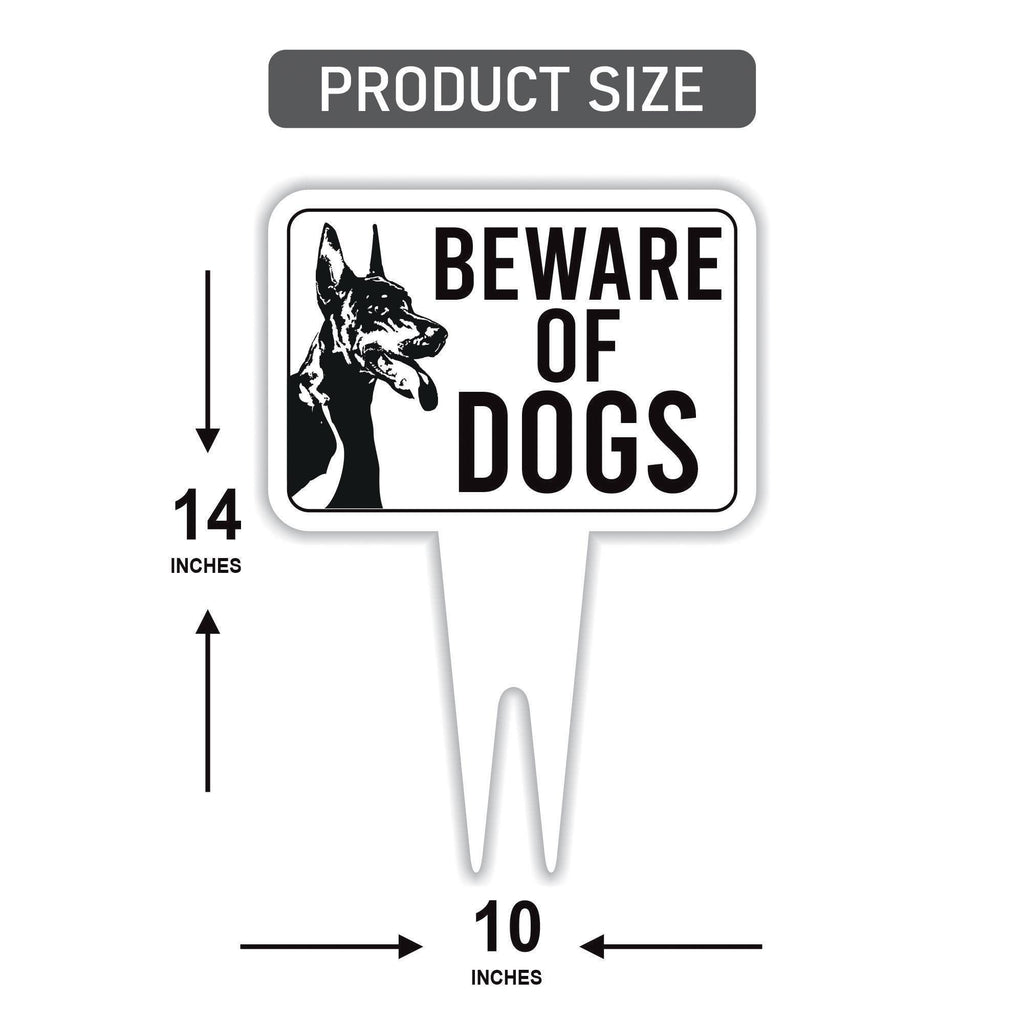 Beware of Dog Yard Sign, Rust-Free Aluminum Dog Security Sign with Stake, 10x14 Warning Lawn Sign, Not Responsible Dog Warning Outdoor Sign