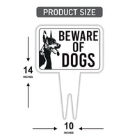 Beware of Dog Yard Sign, Rust-Free Aluminum Dog Security Sign with Stake, 10x14 Warning Lawn Sign, Not Responsible Dog Warning Outdoor Sign