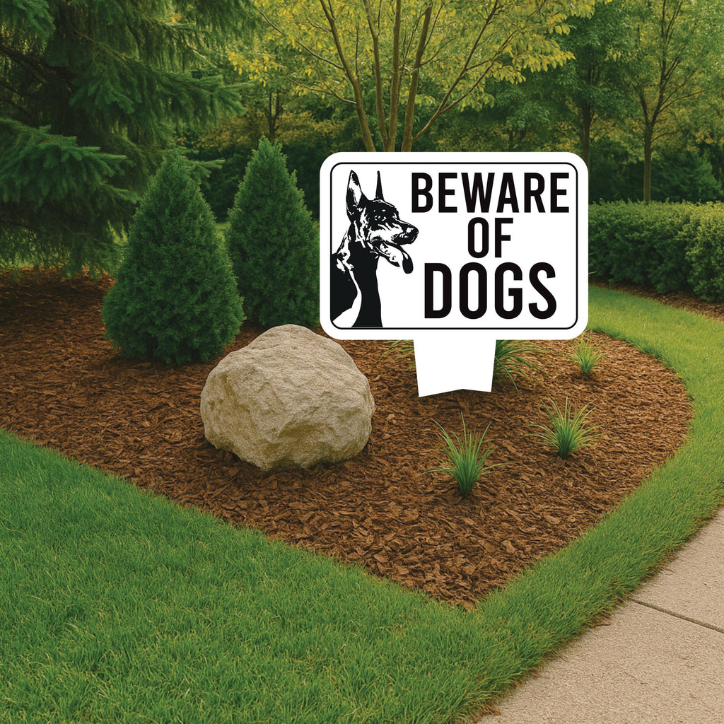 Beware of Dog Yard Sign, Rust-Free Aluminum Dog Security Sign with Stake, 10x14 Warning Lawn Sign, Not Responsible Dog Warning Outdoor Sign