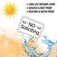 No Soliciting Yard Sign, Rust-Free Aluminum Lawn Sign with Stake, 10x14 Outdoor Front Door Sign, No Solicitors Warning Metal Yard Sign
