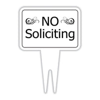 No Soliciting Yard Sign, Rust-Free Aluminum Lawn Sign with Stake, 10x14 Outdoor Front Door Sign, No Solicitors Warning Metal Yard Sign