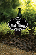 No Soliciting Yard Sign, Rust-Free Aluminum Lawn Sign with Stake, 10x14 Outdoor Front Door Sign, No Solicitors Warning Metal Yard Sign