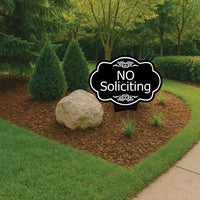 No Soliciting Yard Sign, Rust-Free Aluminum Lawn Sign with Stake, 10x14 Outdoor Front Door Sign, No Solicitors Warning Metal Yard Sign