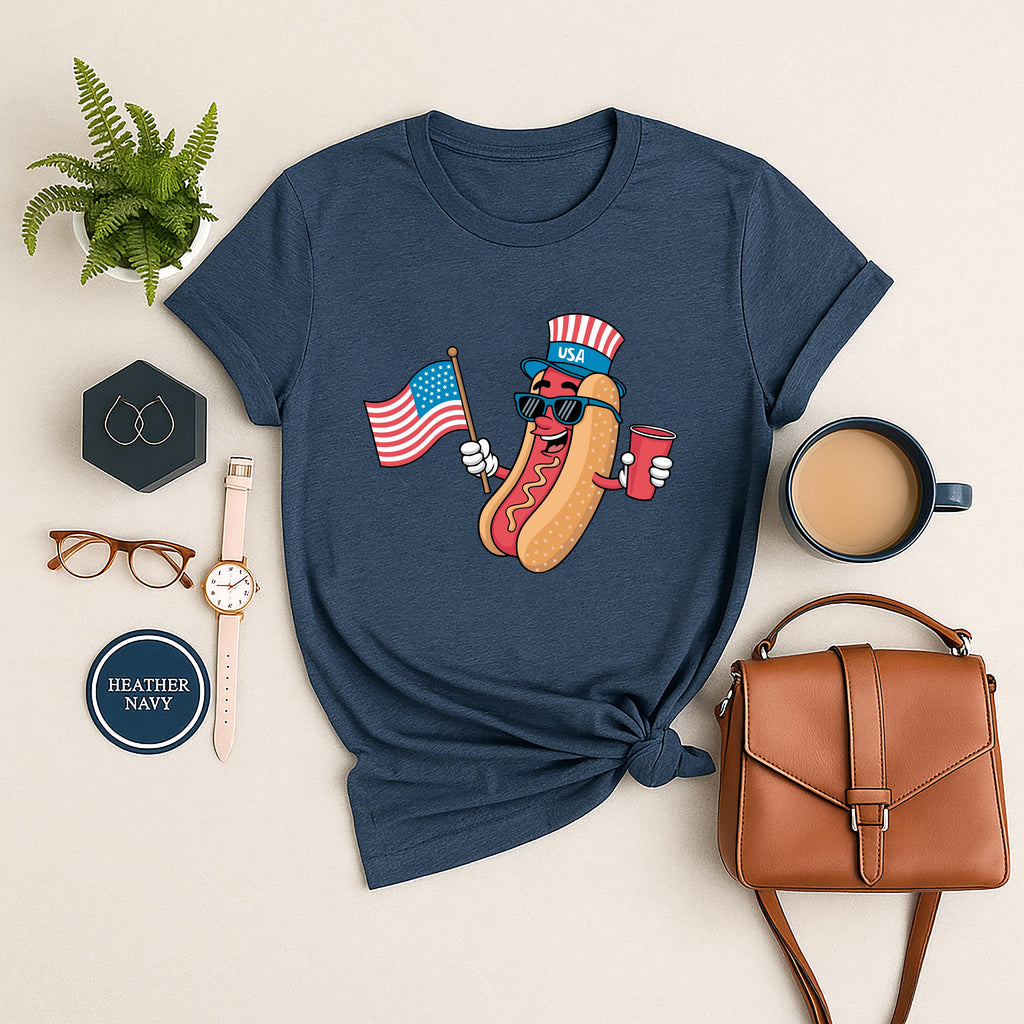 4th of July Hotdog Short Sleeve T-Shirt