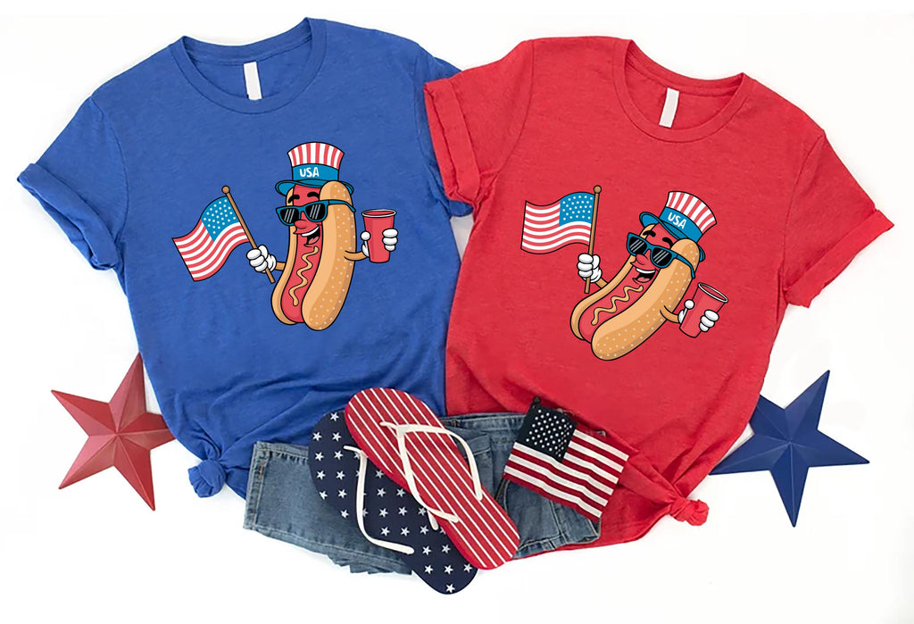 4th of July Hotdog Short Sleeve T-Shirt