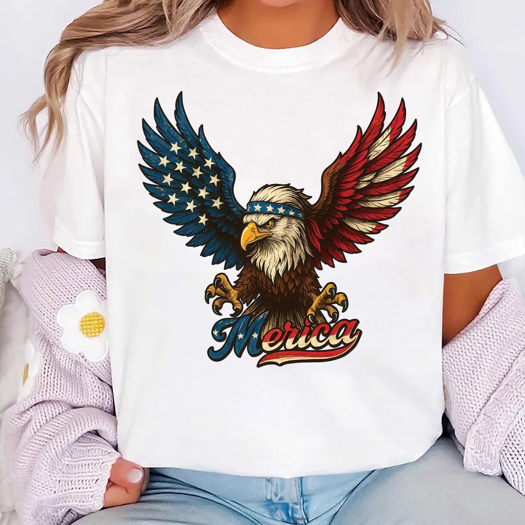 American Flag Bald Eagle Short Sleeve T-Shirt
