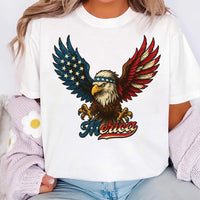American Flag Bald Eagle Short Sleeve T-Shirt