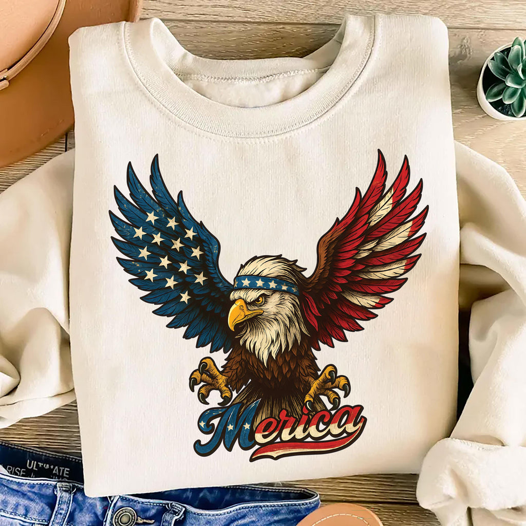 American Flag Bald Eagle Short Sleeve T-Shirt