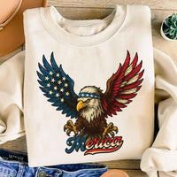 American Flag Bald Eagle Short Sleeve T-Shirt