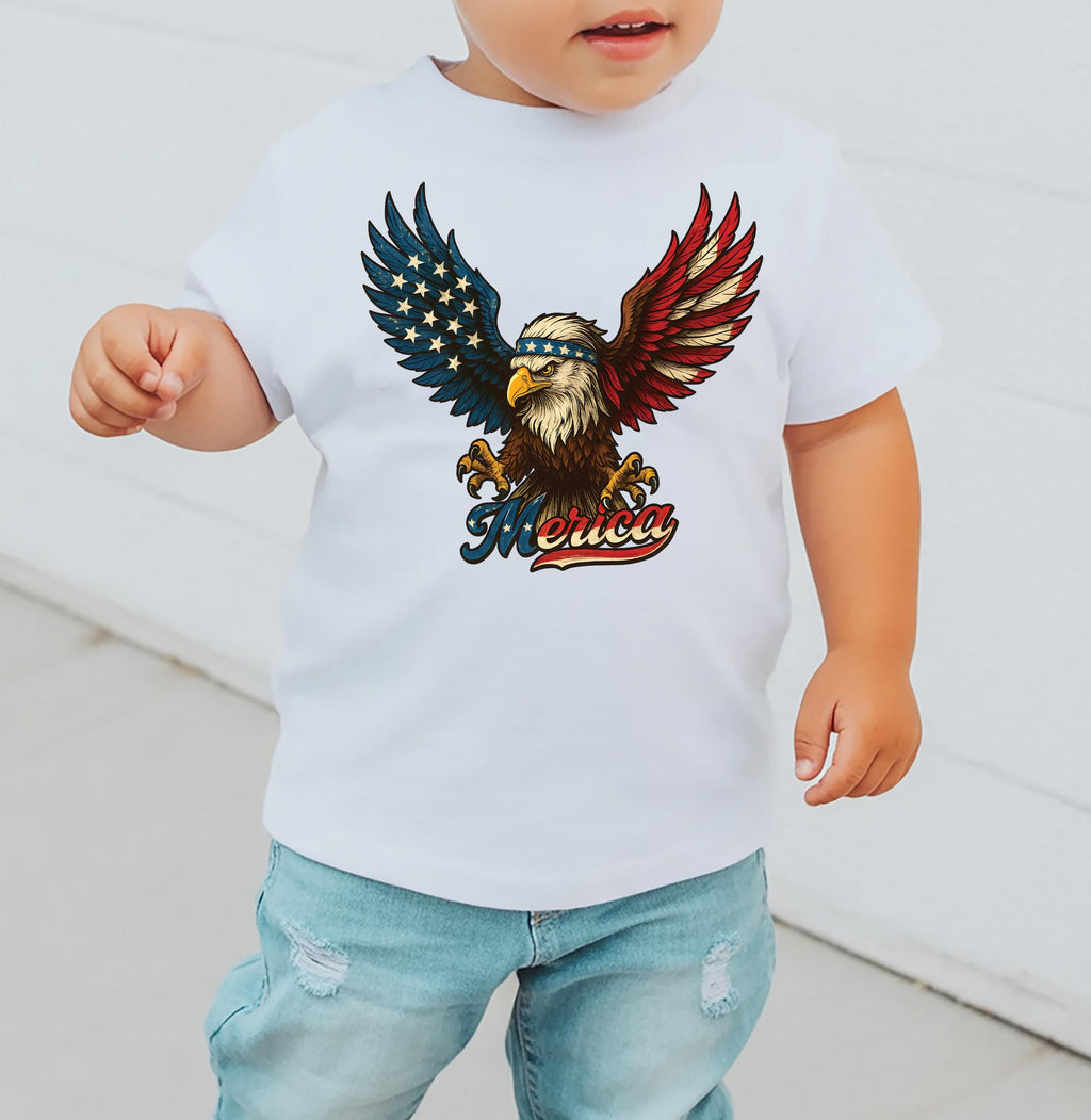 American Flag Bald Eagle Short Sleeve T-Shirt