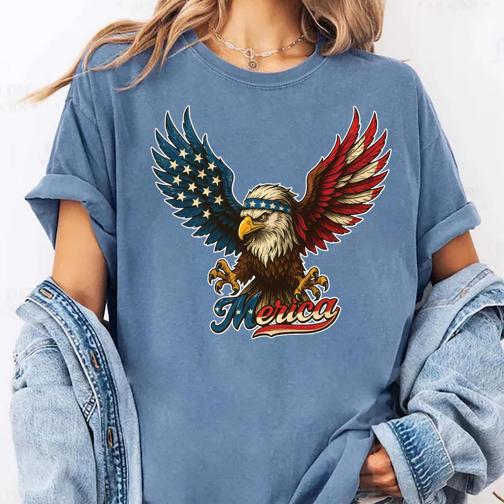 American Flag Bald Eagle Short Sleeve T-Shirt