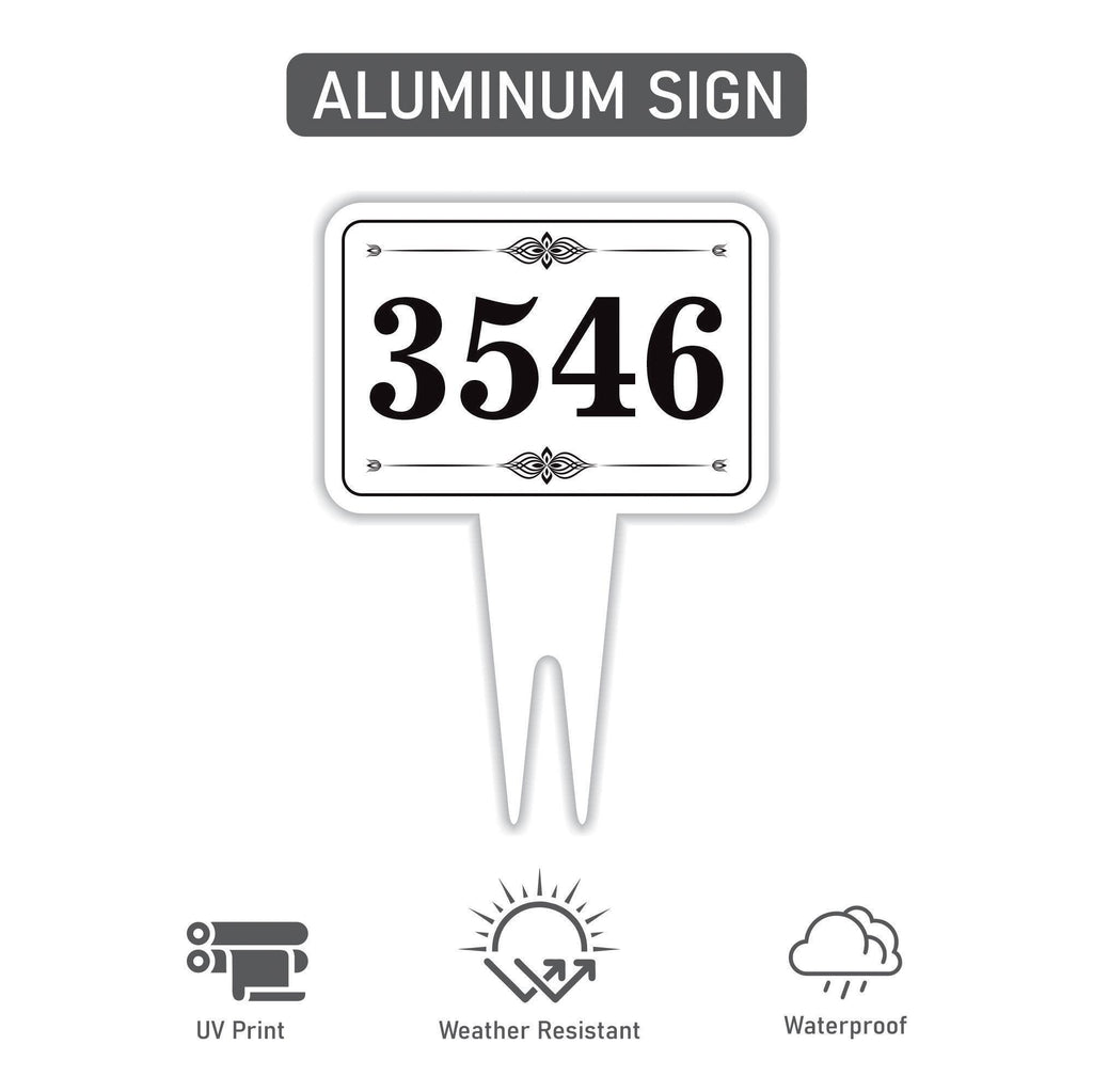 Personalized Address Plaque Yard Sign 10” x 14” - Rust-free Aluminum Address Sign, House Number Sign Plate for Lawn with Integrated Stake