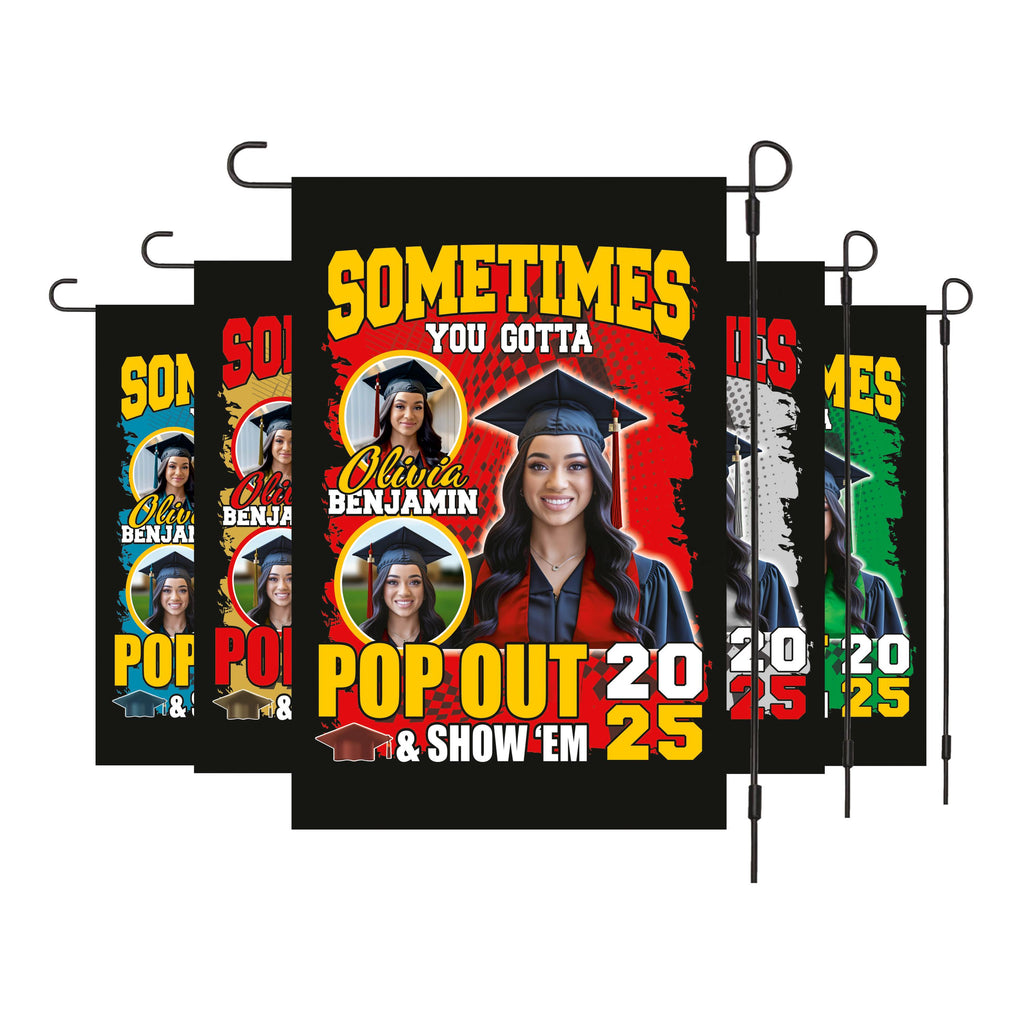 Personalized College Graduation Garden Flag, Double Sided Custom School, University Logo, Class of 2025 Yard Sign, Graduate Celebration Flag