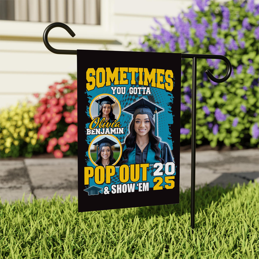 Personalized College Graduation Garden Flag, Double Sided Custom School, University Logo, Class of 2025 Yard Sign, Graduate Celebration Flag