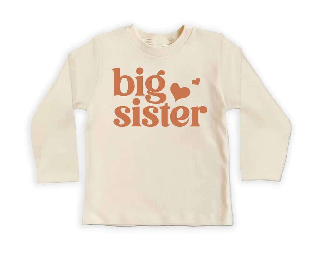 Big Sister Toddler Sweatshirt, Baby Bodysuit, Baby Shirt, Cute Retro Big Sister Gift, Pregnancy Announcement, Toddler Sister Reveal Clothing