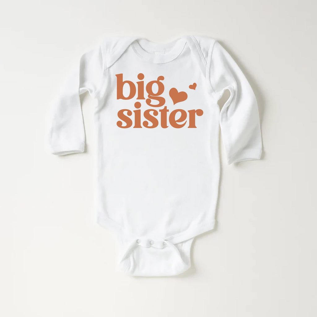 Big Sister Toddler Sweatshirt, Baby Bodysuit, Baby Shirt, Cute Retro Big Sister Gift, Pregnancy Announcement, Toddler Sister Reveal Clothing
