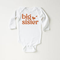 Big Sister Toddler Sweatshirt, Baby Bodysuit, Baby Shirt, Cute Retro Big Sister Gift, Pregnancy Announcement, Toddler Sister Reveal Clothing