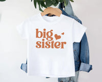 Big Sister Toddler Sweatshirt, Baby Bodysuit, Baby Shirt, Cute Retro Big Sister Gift, Pregnancy Announcement, Toddler Sister Reveal Clothing