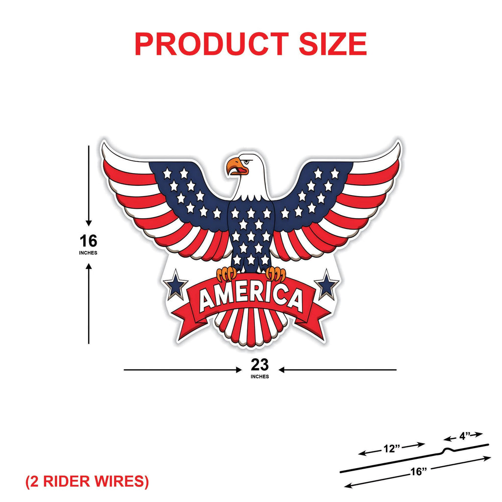 American Eagle Patriotic 4th of July Yard Sign Cutout, Memorial Day, Independence Day, Veterans Day Yard Decorations Outdoor Metal Stakes