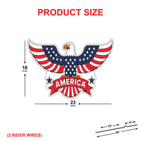 American Eagle Patriotic 4th of July Yard Sign Cutout, Memorial Day, Independence Day, Veterans Day Yard Decorations Outdoor Metal Stakes