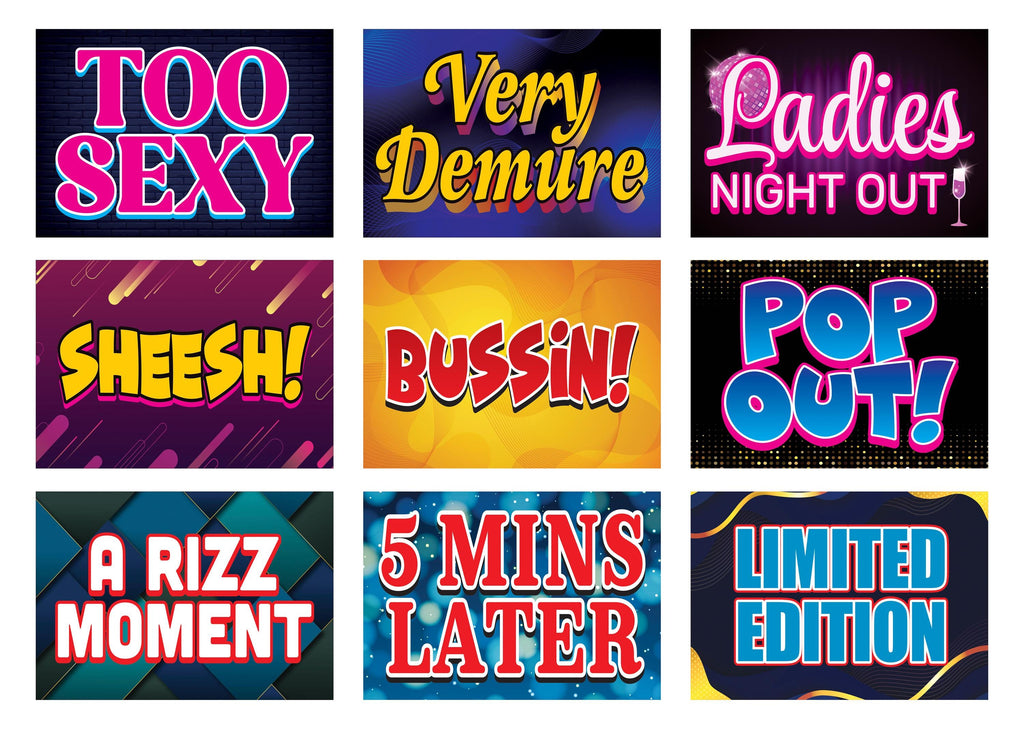 Photo Booth Props Party Sign Cutouts, Funny Slang Word Sayings, Birthday Bachelorette Party Decor, Selfie Backdrop Signs, Best Seller Props