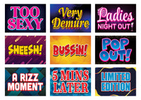 Photo Booth Props Party Sign Cutouts, Funny Slang Word Sayings, Birthday Bachelorette Party Decor, Selfie Backdrop Signs, Best Seller Props