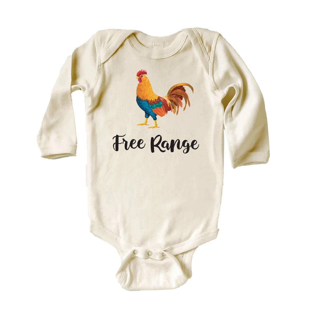 Free Range Chicken Baby Bodysuit, Baby Shirt, Toddler Sweatshirt - Cute Farm Animal Outfit, Wild and Free Country Baby Gift for Little Ones