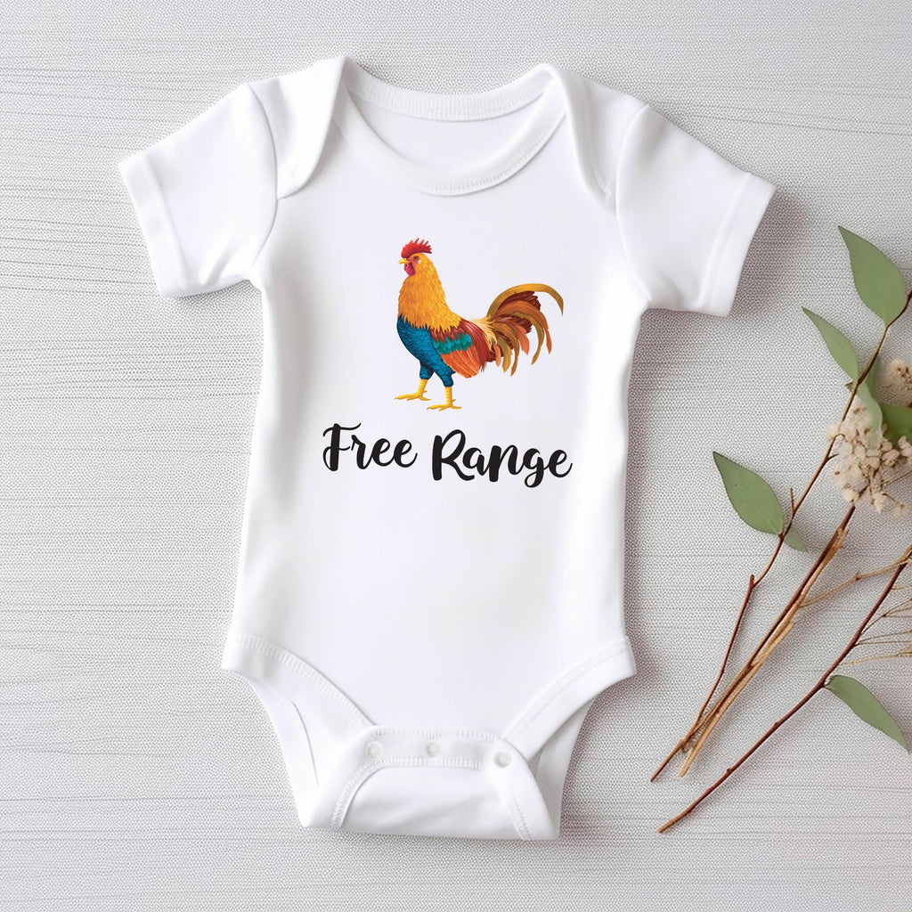 Free Range Chicken Baby Bodysuit, Baby Shirt, Toddler Sweatshirt - Cute Farm Animal Outfit, Wild and Free Country Baby Gift for Little Ones