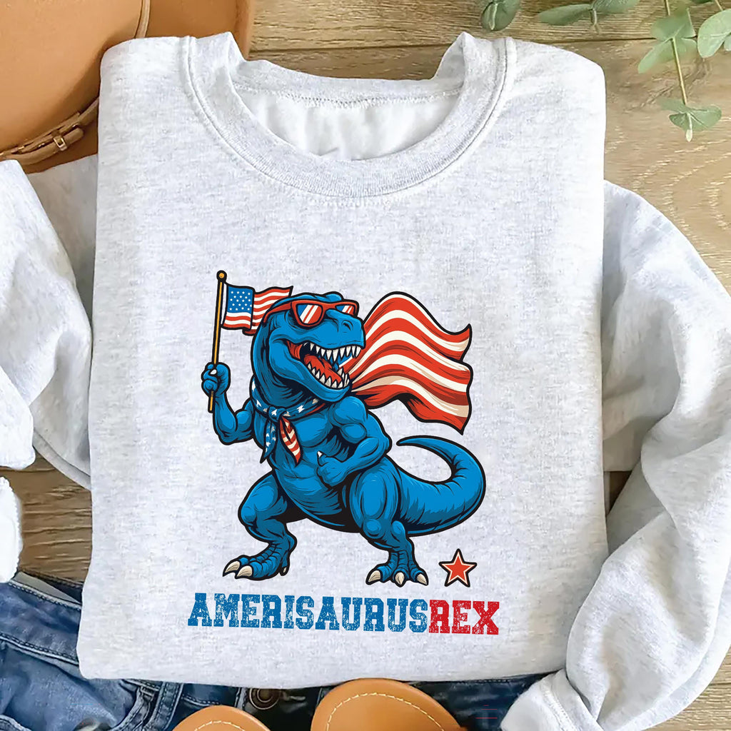 Dinosaur 4th of July Long Sleeve Shirt