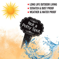 Not a Potty Spot Yard Sign 10” x 14” - Rust-free Aluminum Dog Poop Sign for Lawn, Please Clean Up After Your Dog Sign with Integrated Stake