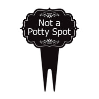 Not a Potty Spot Yard Sign 10” x 14” - Rust-free Aluminum Dog Poop Sign for Lawn, Please Clean Up After Your Dog Sign with Integrated Stake