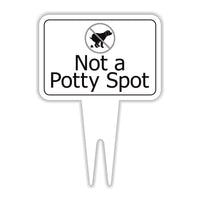 Not a Potty Spot Yard Sign 10” x 14” - Rust-free Aluminum Dog Poop Sign for Lawn, Please Clean Up After Your Dog Sign with Integrated Stake