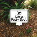 Not a Potty Spot Yard Sign 10” x 14” - Rust-free Aluminum Dog Poop Sign for Lawn, Please Clean Up After Your Dog Sign with Integrated Stake