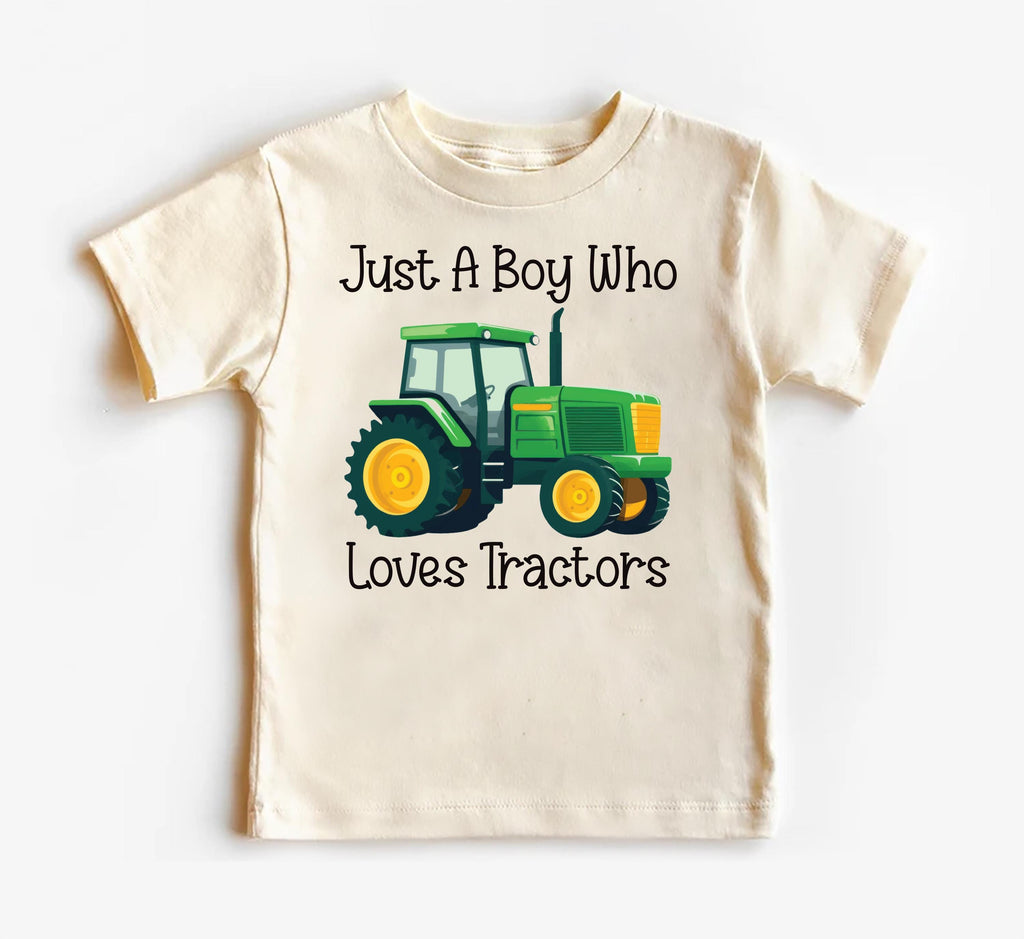 Just a Boy Who Loves Tractors Onesie, Baby Bodysuit, Baby Shirt, Toddler Sweatshirt - Trendy Farm Outfit, Tractor Boys Country Baby Gift