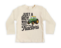 Just a Boy Who Loves Tractors Onesie, Baby Bodysuit, Baby Shirt, Toddler Sweatshirt - Trendy Farm Outfit, Tractor Boys Country Baby Gift