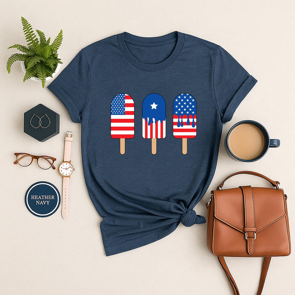 Patriotic Popsicle Short Sleeve T-Shirt