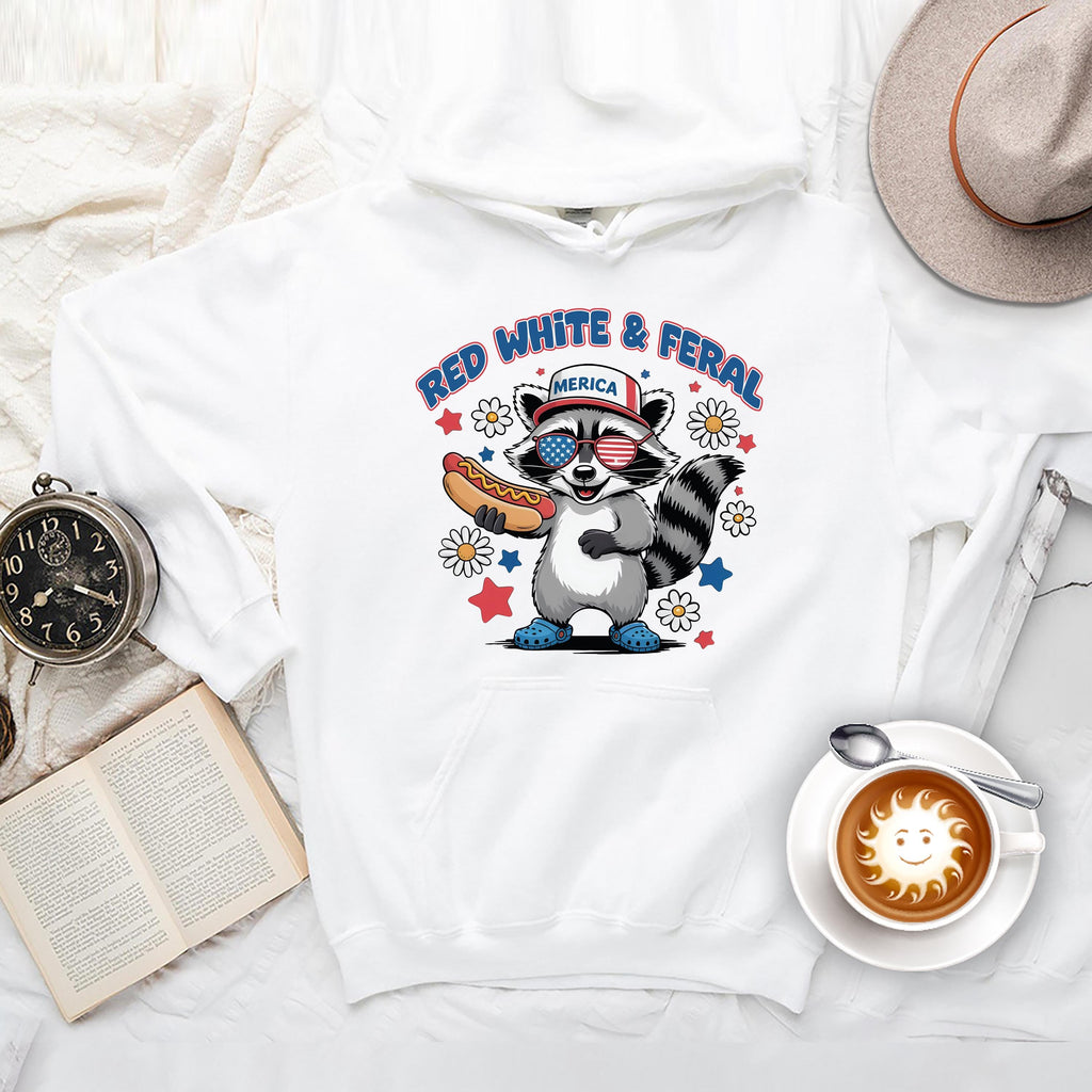Red White and Feral Short Sleeve T-Shirt