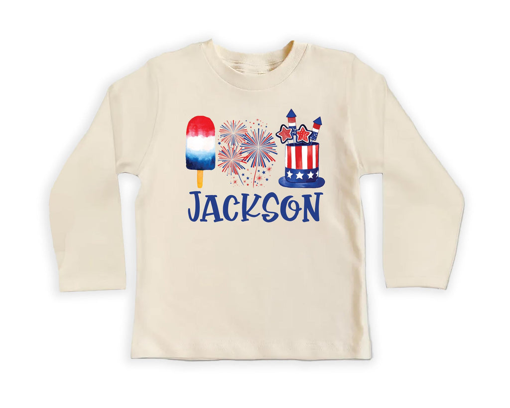 Personalized Fourth of July Onesie, Baby Bodysuit, Baby Shirt, Toddler Sweatshirt - Custom Patriotic Popsicle Outfit, 4th of July Baby Gift
