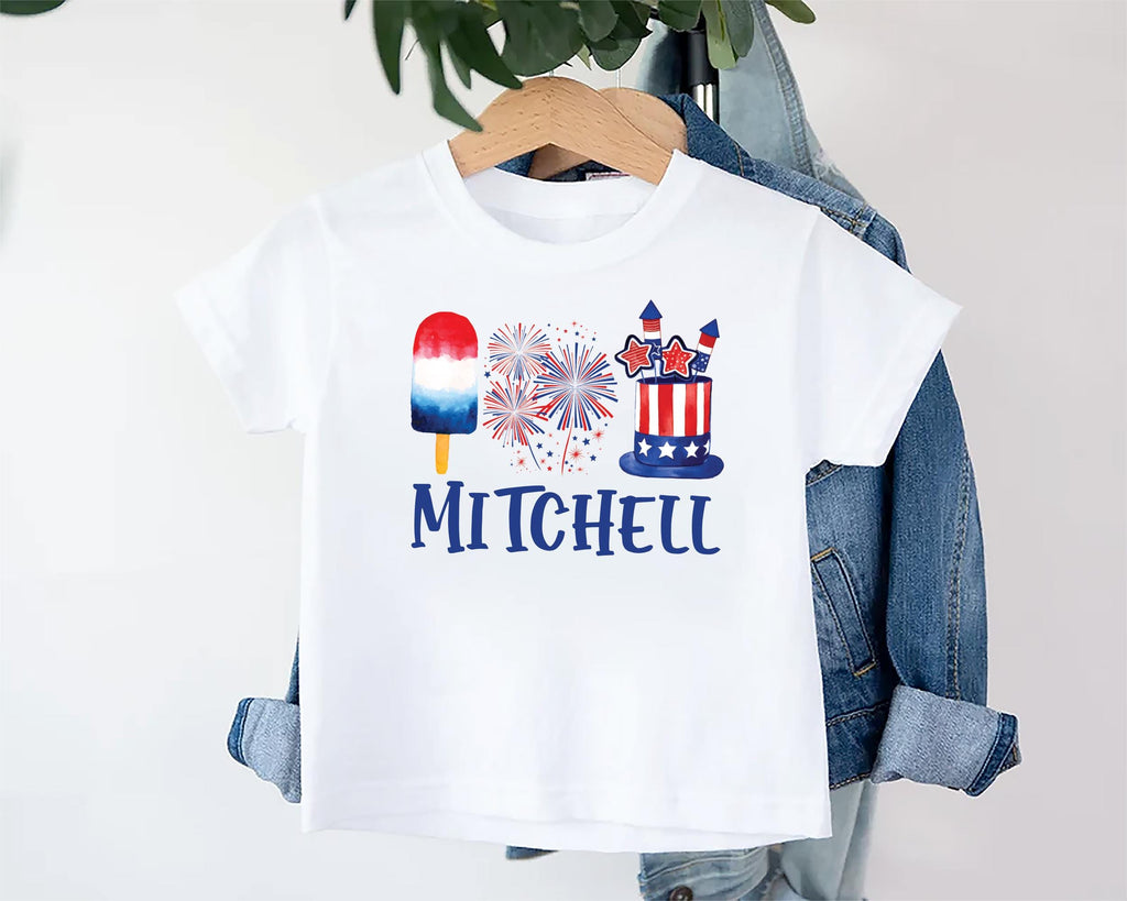 Personalized Fourth of July Onesie, Baby Bodysuit, Baby Shirt, Toddler Sweatshirt - Custom Patriotic Popsicle Outfit, 4th of July Baby Gift
