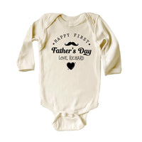 Happy First Father’s Day Onesie, Baby Bodysuit, Baby Shirt, Toddler Sweatshirt, Personalized First Fathers Day Outfit, Fathers Day Date Gift